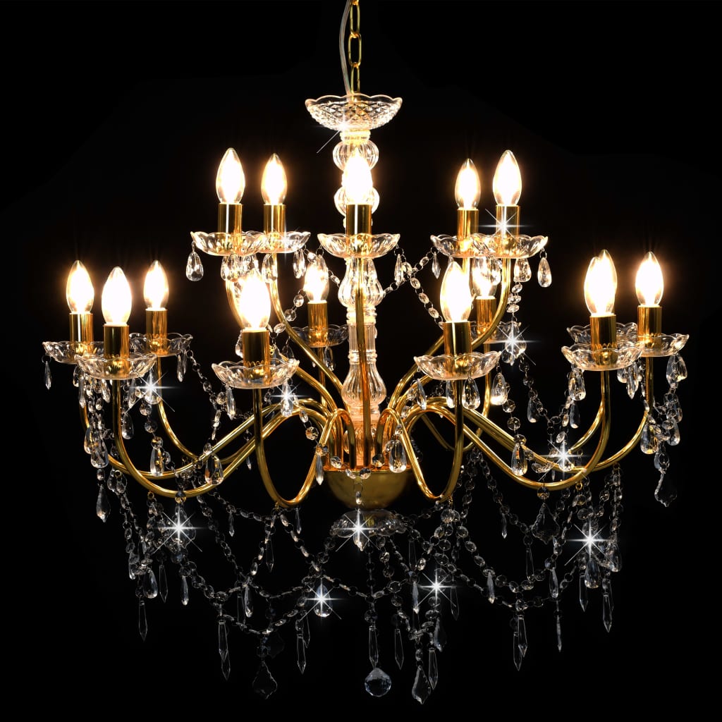 Vidaxl Chandelier 2-Laags 15xe14 Gold colored