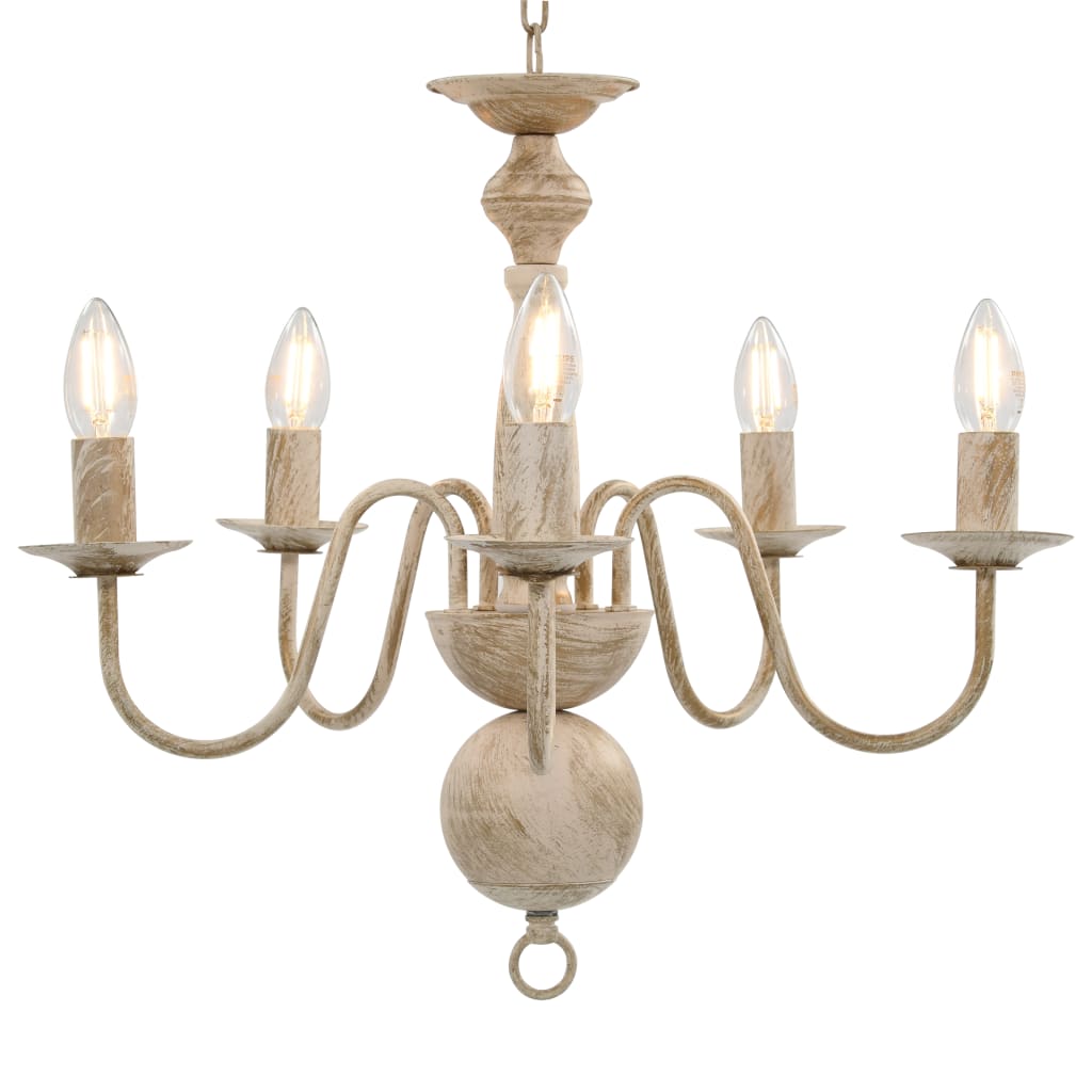 Vidaxl Chandelier 5xe14 Antique White