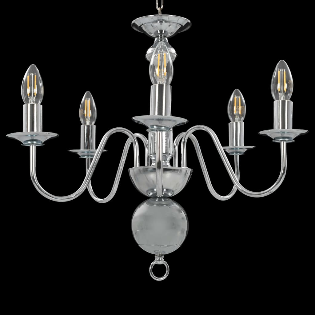 Vidaxl Chandelier 5xe14 silver colored