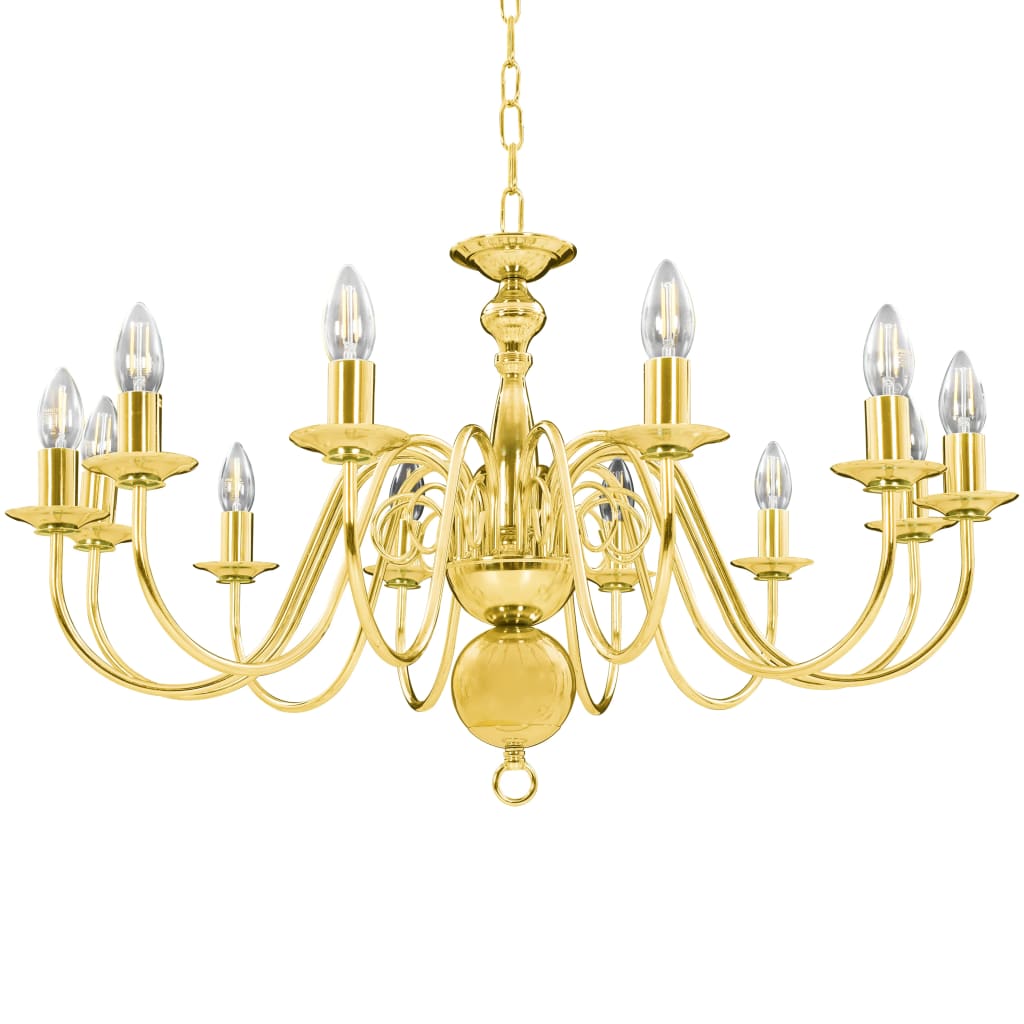 Vidaxl Chandelier 12xe14 gold colored