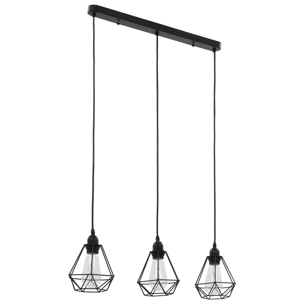 Vidaxl loftlampe med diamantformet 3xe27 sort