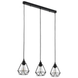 Vidaxl loftlampe med diamantformet 3xe27 sort