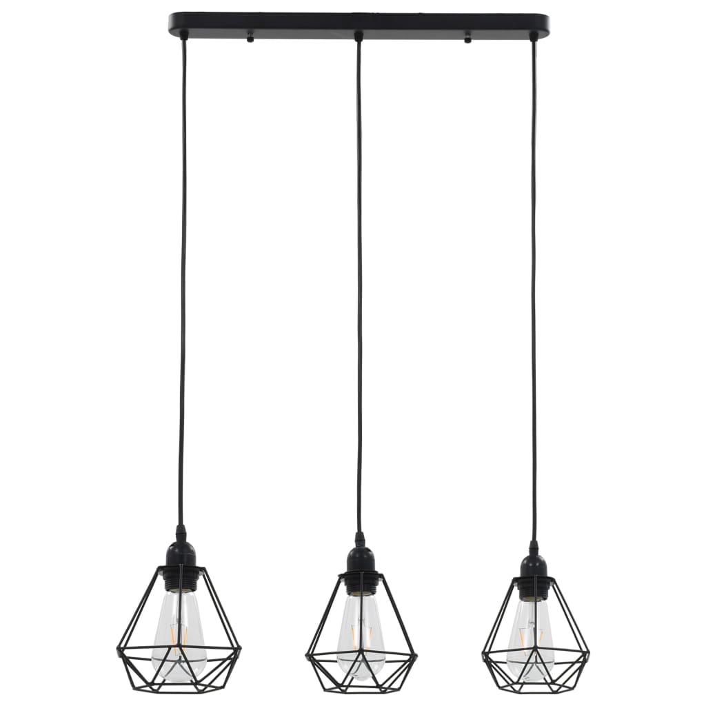 Vidaxl loftlampe med diamantformet 3xe27 sort