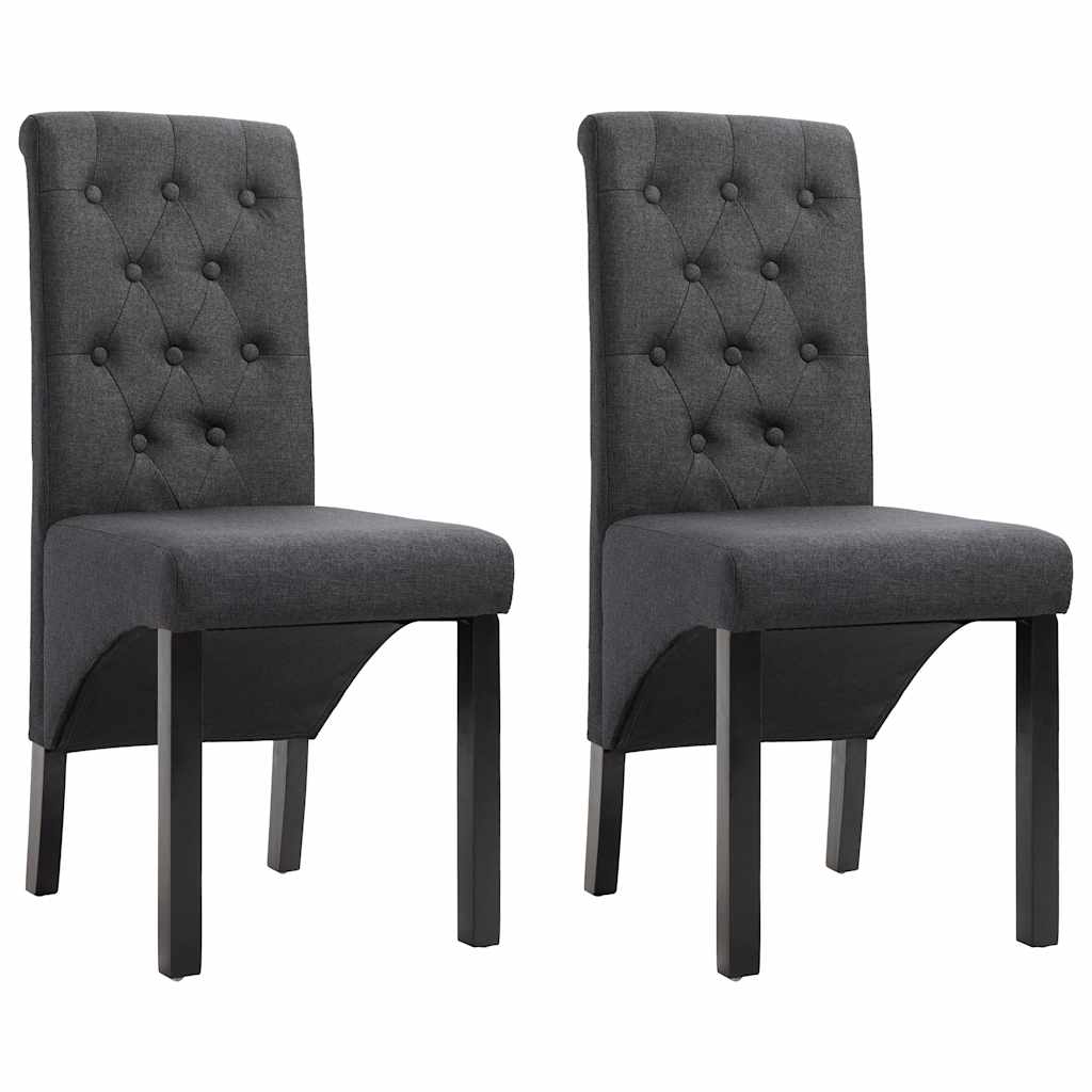 Vidaxl eetkamerstoelen 2 st stof donkergrijs