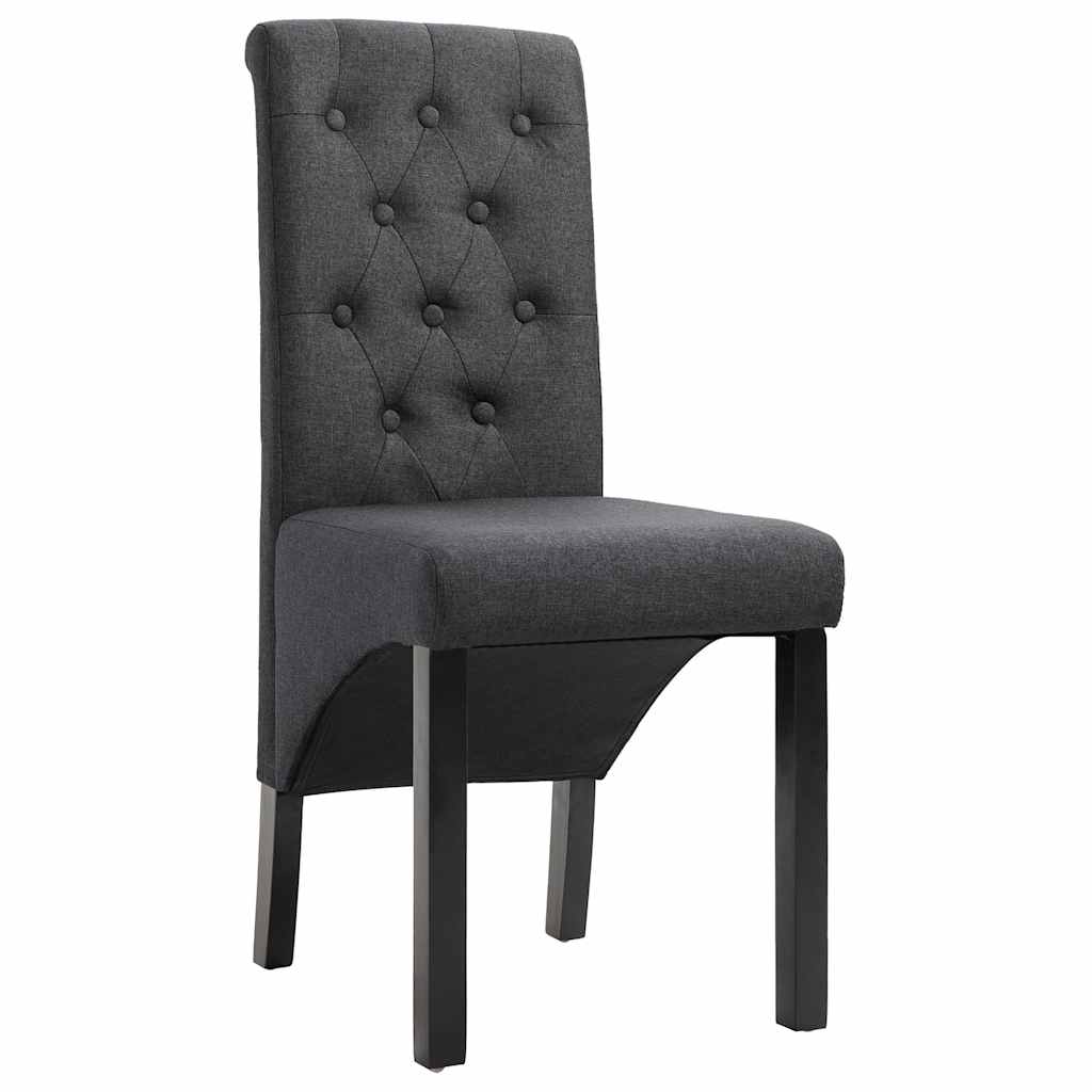 Vidaxl eetkamerstoelen 2 st stof donkergrijs