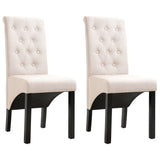 Vidaxl eetkamerstoelen 2 st stof crèmekleurig