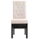 Vidaxl eetkamerstoelen 2 st stof crèmekleurig
