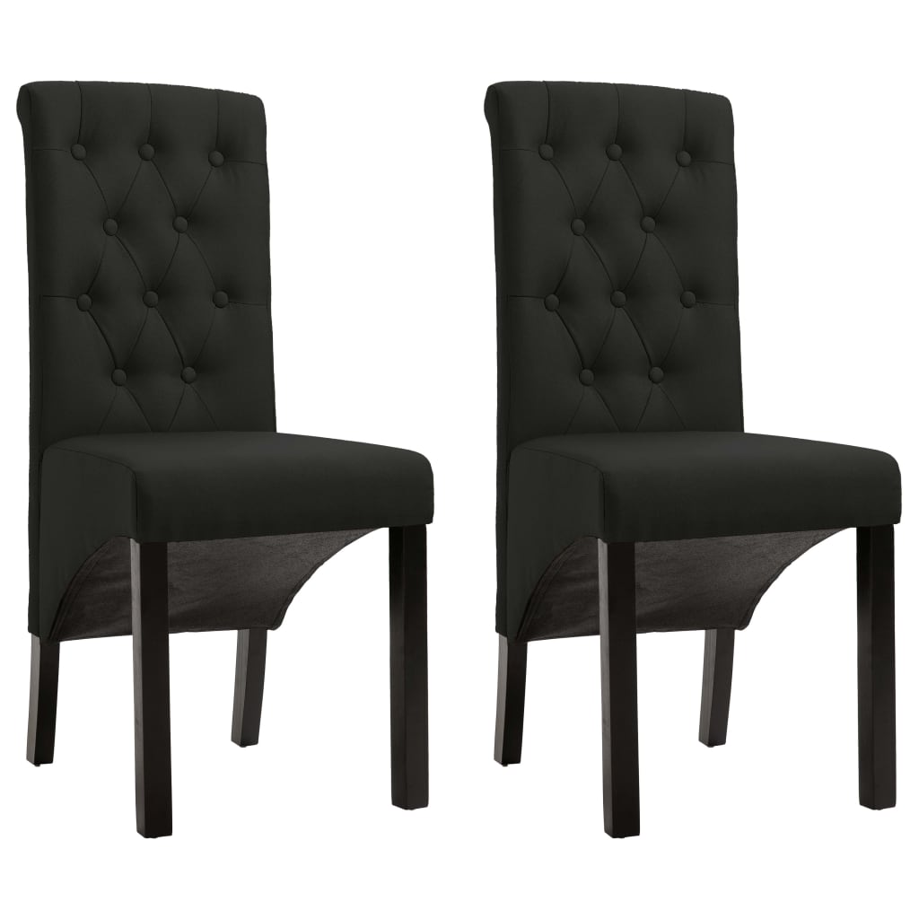 Vidaxl eetkamerstoelen 2 st stof zwart