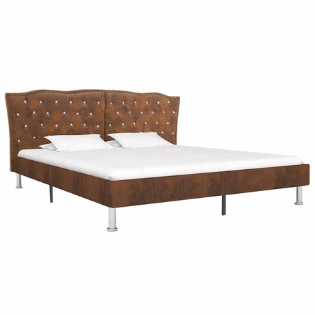 Vidaxl bedframe kunstsuède bruin 180x200 cm