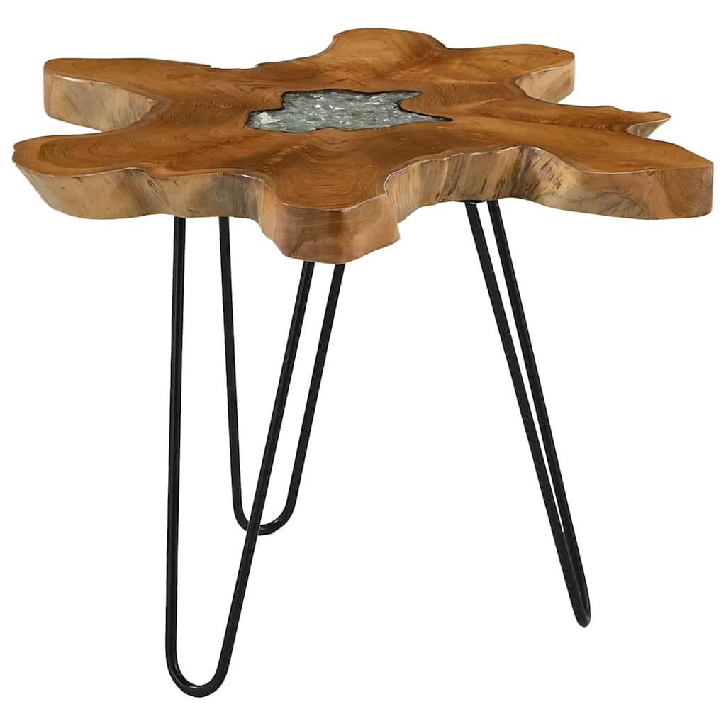 Vidaxl salontafel 70x45 cm massief teakhout en polyresin