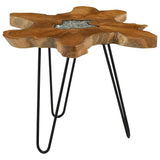 Vidaxl salontafel 70x45 cm massief teakhout en polyresin
