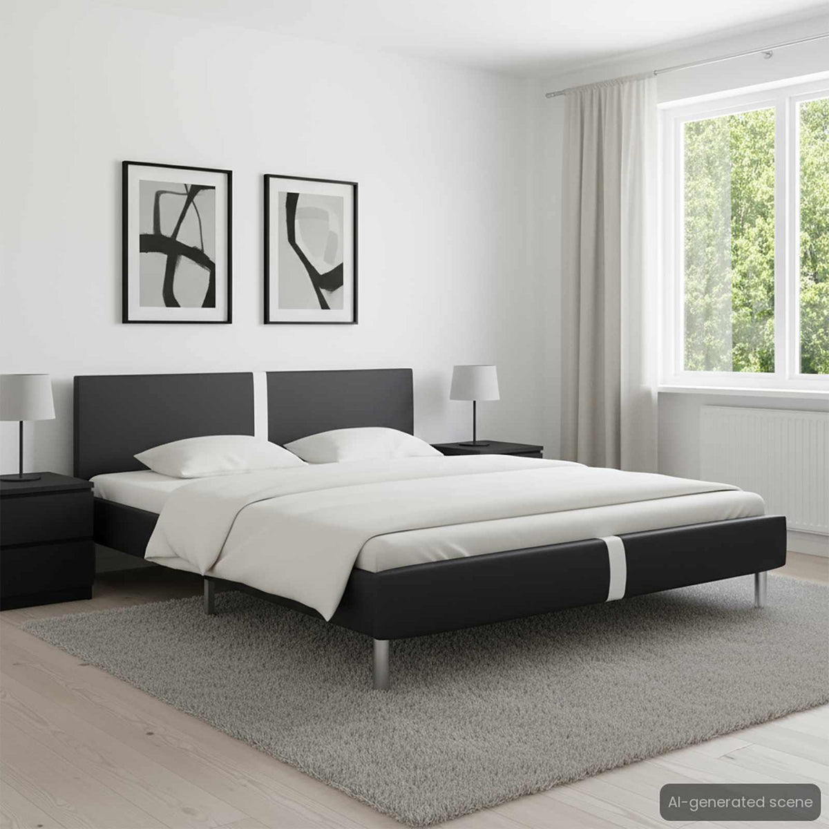 Vidaxl bedframe kunstleer zwart 120x200 cm