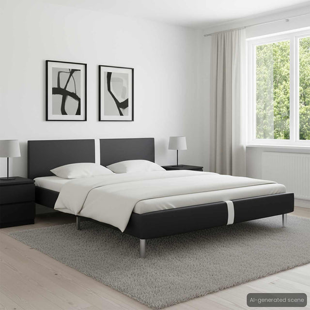 Vidaxl bedframe kunstleer zwart 120x200 cm