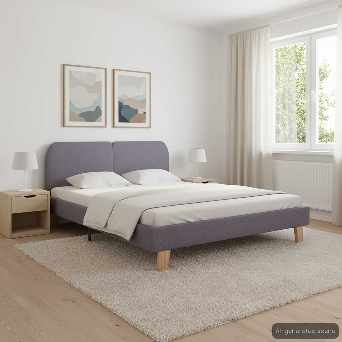 Vidaxl bedframe stof lichtgrijs 180x200 cm