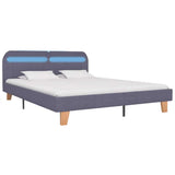 Vidaxl bedframe met led stof lichtgrijs 160x200 cm