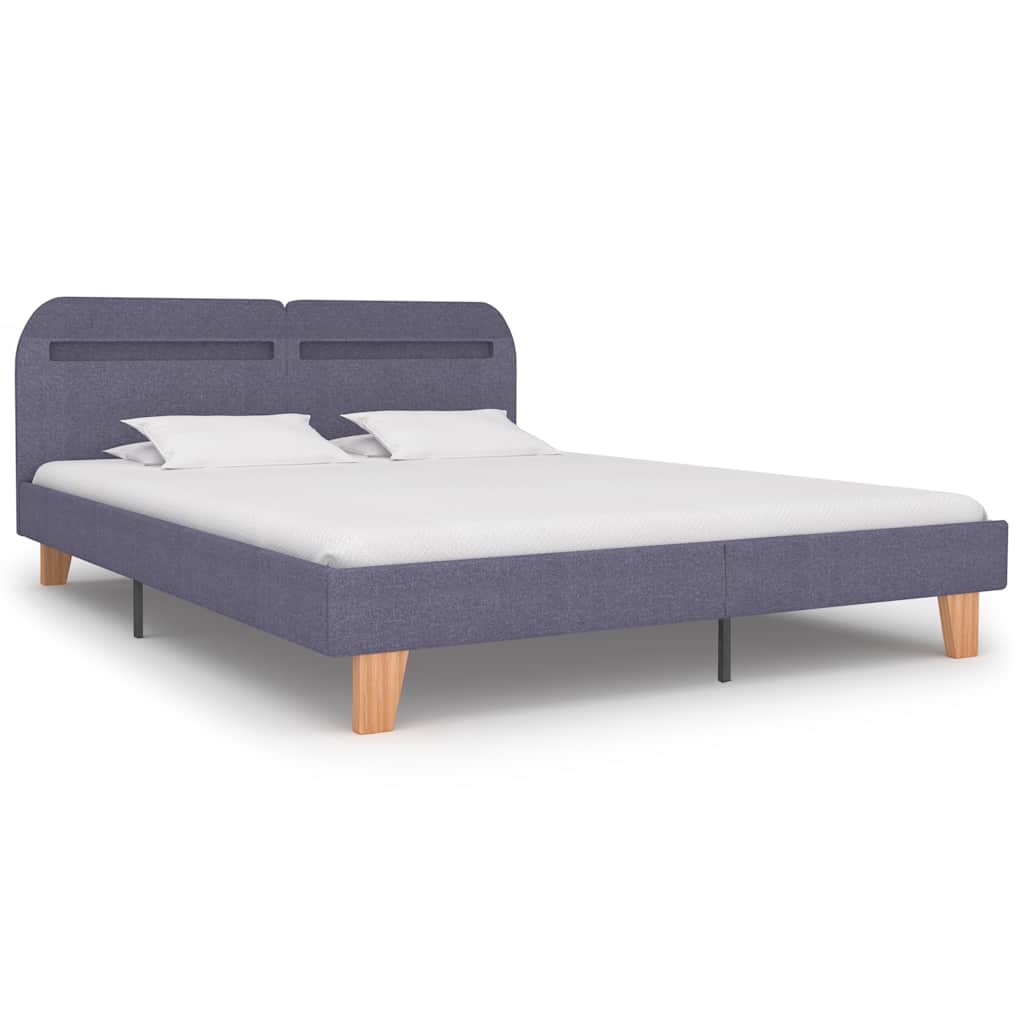 Vidaxl bedframe met led stof lichtgrijs 160x200 cm