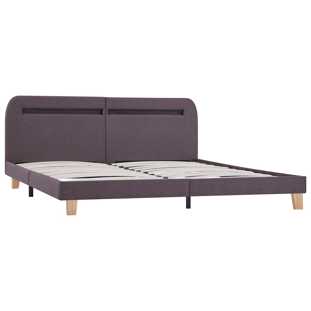Vidaxl bedframe met led stof taupe 160x200 cm