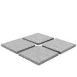 Placas de fútbol de Vidaxl Parasol 4 PCS cuadrado 100 kg de granito gris