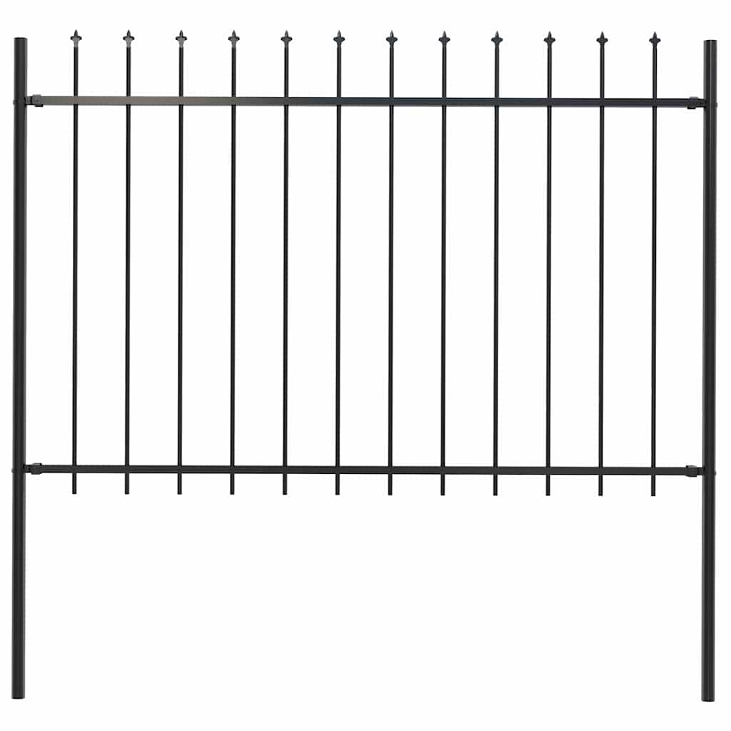 Vidaxl garden fence with spears top 1.8 m steel black