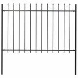 Vidaxl garden fence with spears top 1.8 m steel black