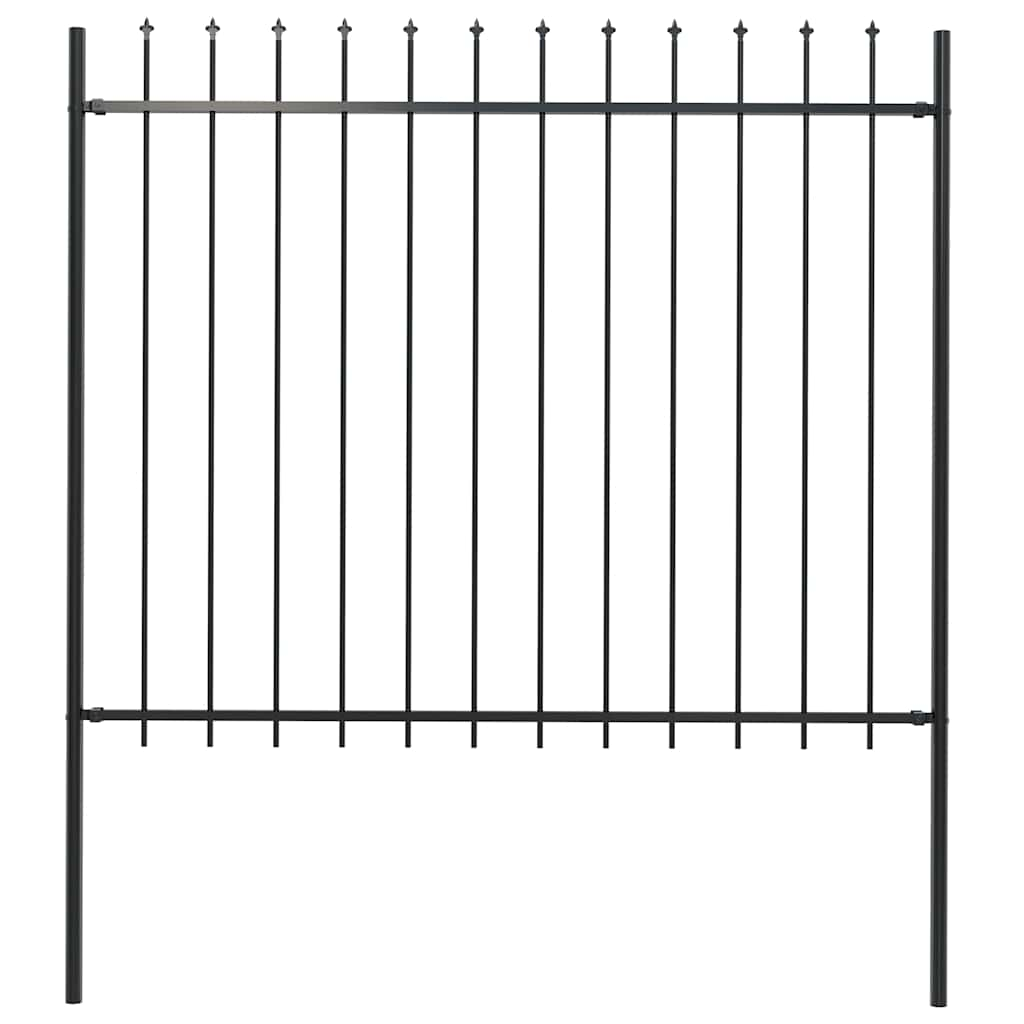 Vidaxl Garden Fence con lance Top 1,8 m in acciaio nero