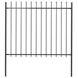 Vidaxl Garden Fence con lance Top 1,8 m in acciaio nero