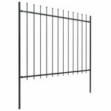 Vidaxl garden fence with spears top 1.8 m steel black