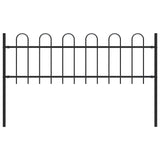 Vidaxl garden fence with round top 1.8 m steel black