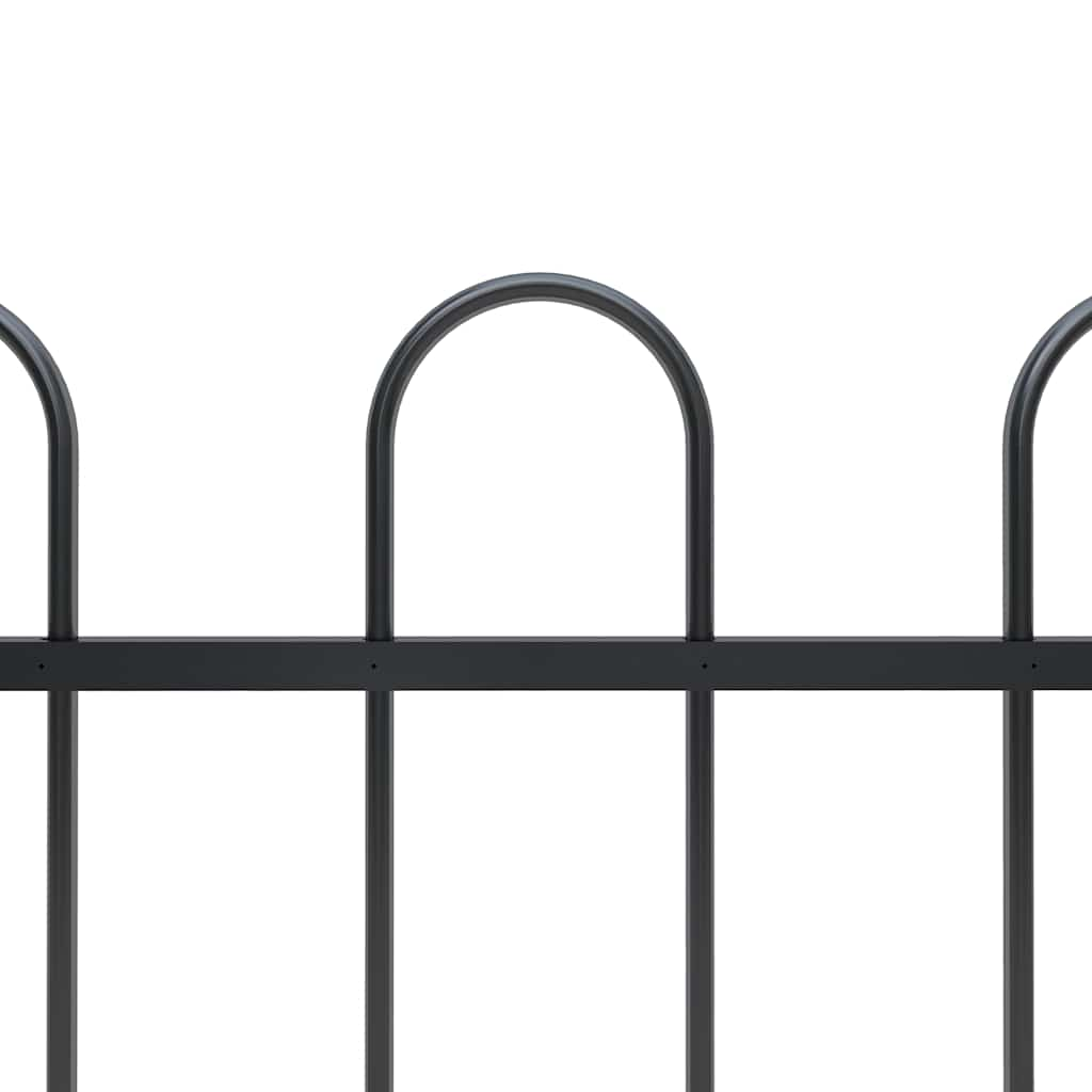 Vidaxl garden fence with round top 1.8 m steel black