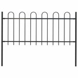 Vidaxl tuinhek met ringtop staal 181x80 cm zwart