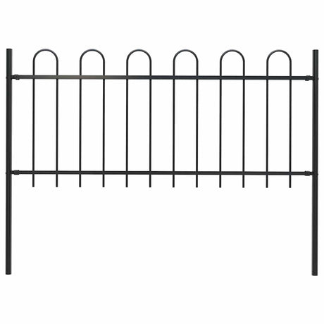 Vidaxl tuinhek met ringtop staal 181x80 cm zwart
