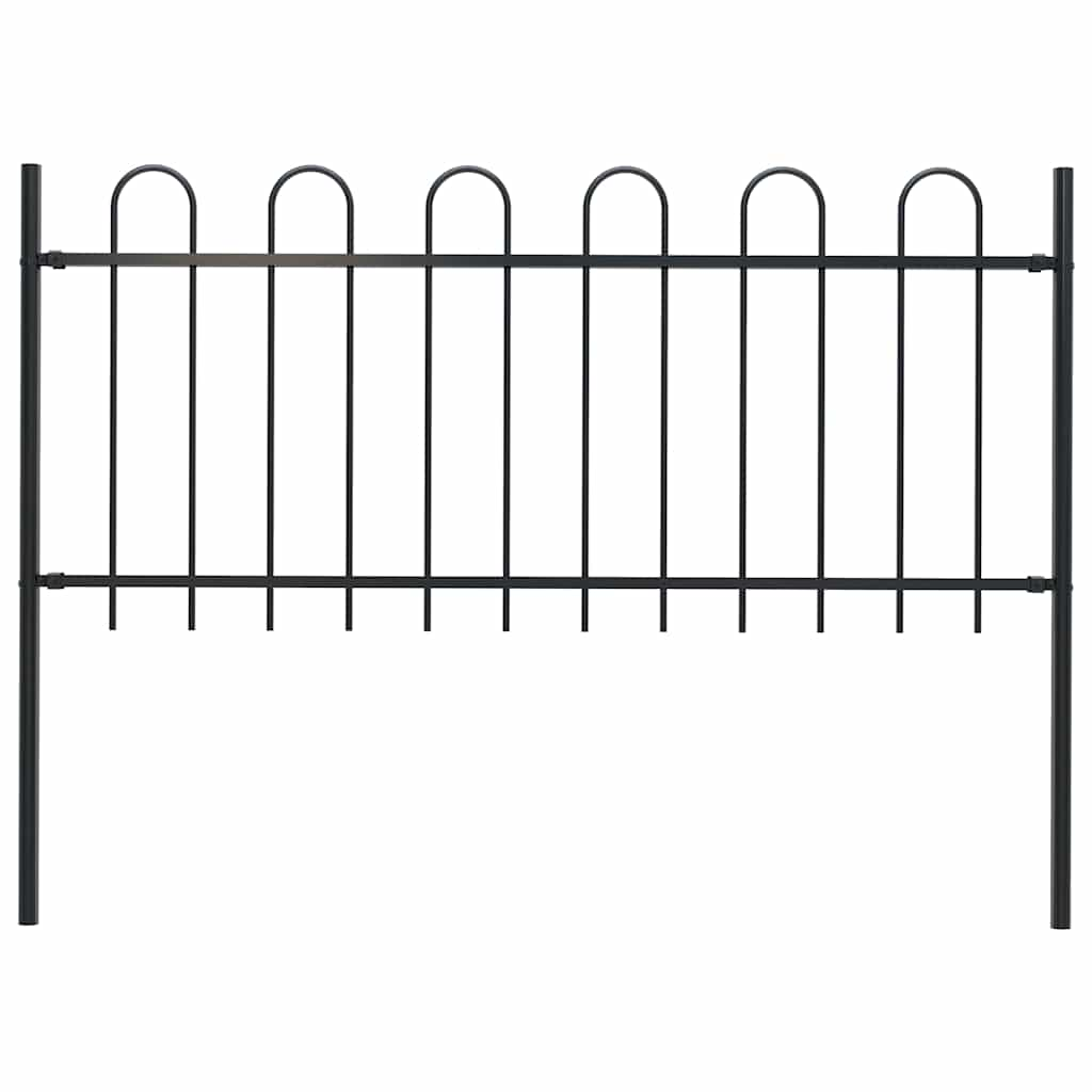 Vidaxl Garden Fence con top rotondo 1,8 m in acciaio nero