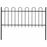 Vidaxl Garden Fence con top rotondo 1,8 m in acciaio nero