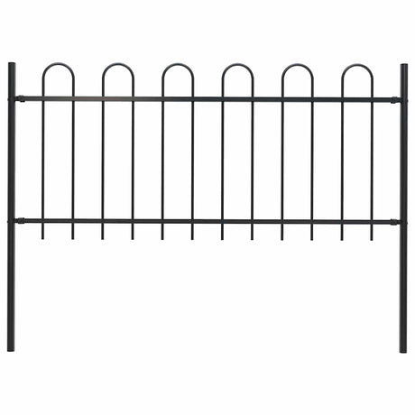 Vidaxl tuinhek met ringtop staal 181x100 cm zwart