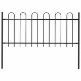 Vidaxl Garden Fence con top rotondo 1,8 m in acciaio nero