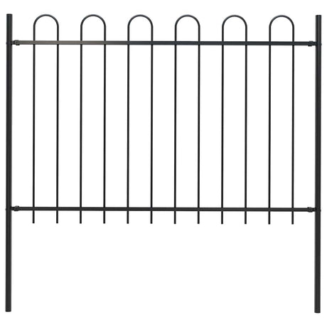 Vidaxl tuinhek met ringtop staal 181x120 cm zwart
