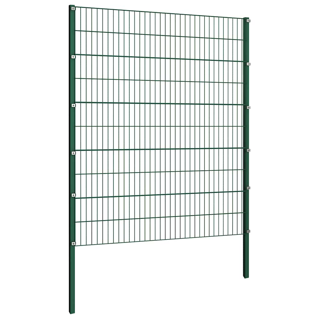 Vidaxl schuttingpaneel met palen ijzer 176,5x200 cm groen