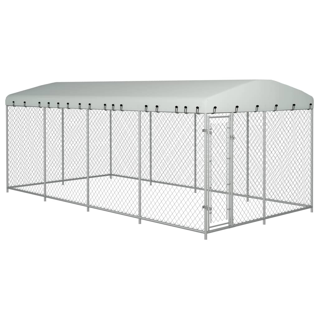 Vidaxl hundkennel för utanför med tak 7.6x3.8x2.3 m