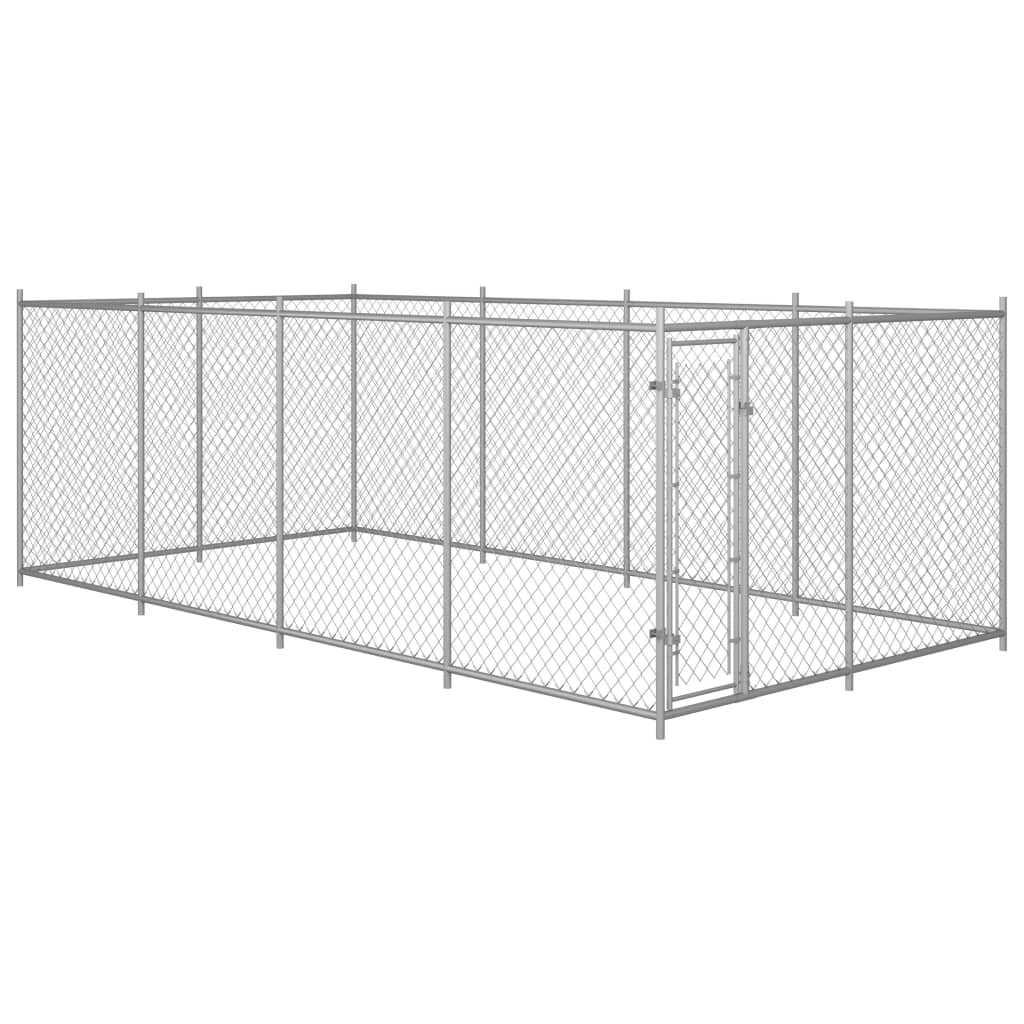 Vidaxl Hond Kennel fir ausserhalb 7.6x3.8x1.9 m