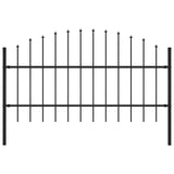 VidaXL Tuinhek met speren bovenkant (0,75-1)x1,7 m staal zwart