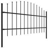 Vidaxl Garden Fence With Spears Top (0.75-1) x1.7 m de acero negro