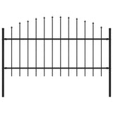 Vidaxl Garden Fence With Spears Top (1-1.25) X1.7 M stål svart