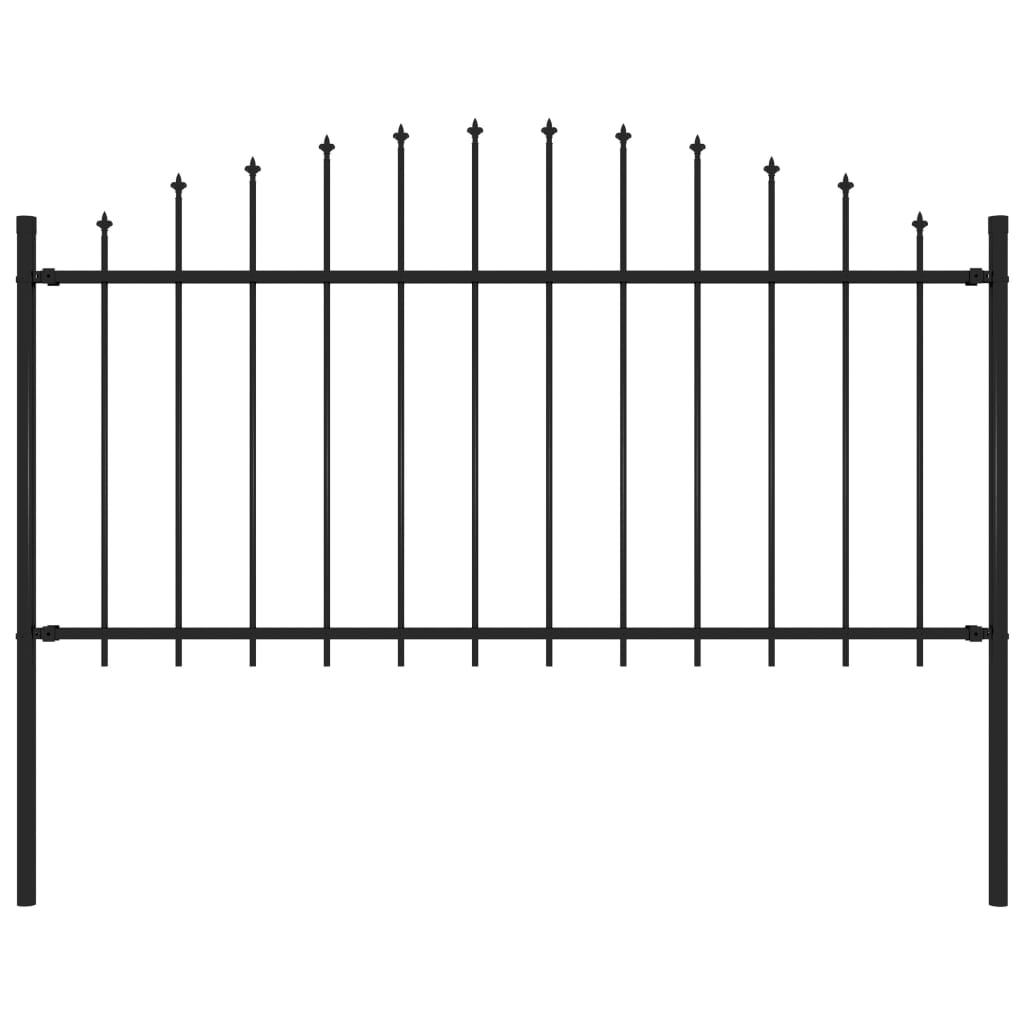 Vidaxl Havehegn med spyd top (1,25-1,5) x1,7 m stål sort