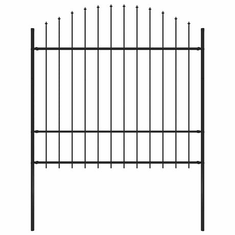 Vidaxl tuinhek woerden met speerpunt staal 170x175 cm zwart