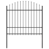 Vidaxl Garden Fence With Spears Top (1,5-1,75) x1,7 m stål svart