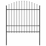 Vidaxl tuinhek met speerpunt staal 181x175 cm zwart