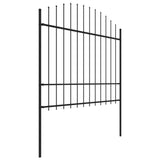 Vidaxl Garden Fence with Spears Top (1,5-1.75) x1,7 m Steel noir