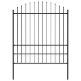 Vidaxl tuinhek met speren bovenkant (1,75-2)x1,7 m staal zwart