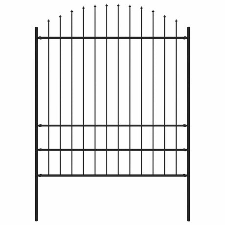 Vidaxl tuinhek woerden met speerpunt staal 170x200 cm zwart
