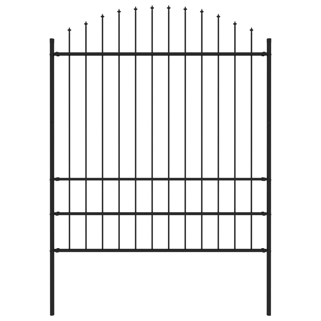 Vidaxl Garden Fence con Spears Top (1,75-2) x1,7 m in acciaio nero